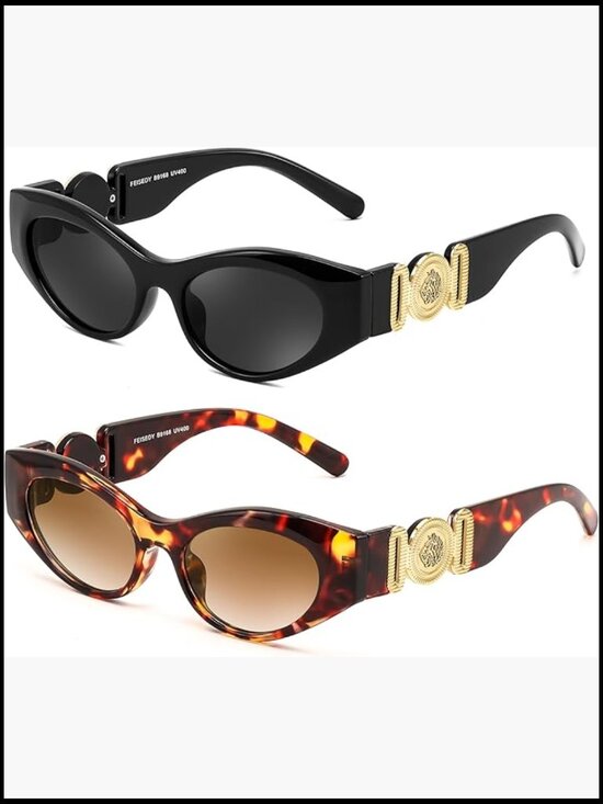 Retro Cat Eye Sunglasses Plastic Frame Narrow Thick Style UV400 Protection main image 4